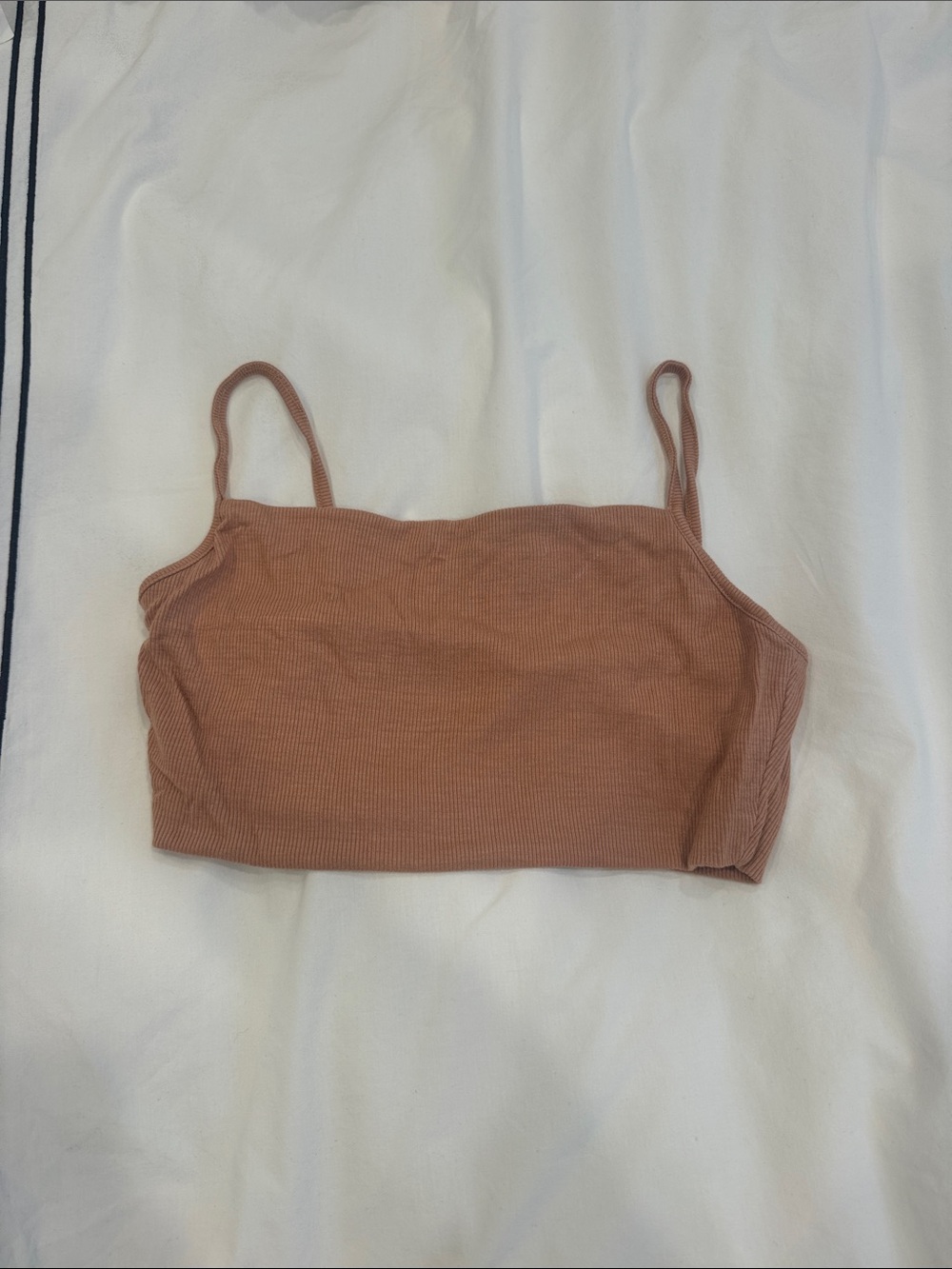 Joah brown Spaghetti Strap Crop Top in Dusty Rose